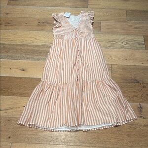 🍁Anthropologie Peach Striped Dress